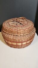 Vintage Native American Ash Splint Woven Basket picture