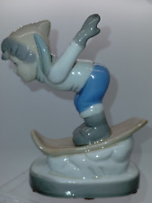 Vintage Lladro Style Girl Skier Figurine picture