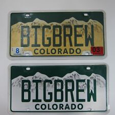 2003 Colorado 'BIGBREW' License Plates (Set of 2 Plates) picture