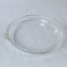 Vintage 9 1/2 Inch Pyrex No229 Clear Glass Pie Plate Fluted Edge Handle USA picture