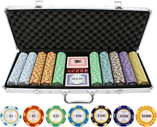 500Pc 13.5G Monte Carlo Clay Poker Chip Set - Casino Grade 13.5G Poker Chips, Tr picture