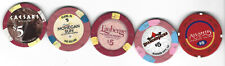 FIVE $5 CASINO CHIPS FROM CASINOS ALL OVER -VARIOUS LOCATIONS picture