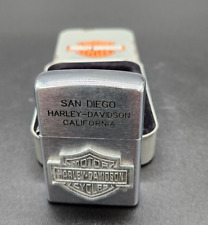 San Diego California Harley Davidson Zippo Lighter with Tin Chrome Zippo picture