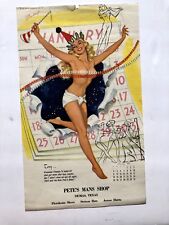 Authentic January 1953 Pinup Girl Calendar Page by Bill Randall New Year's Baby picture