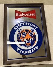 VTG Detroit Tigers Budweiser Beer Mirror Sign MLB Baseball 28