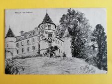 CPA Le CHÂTEAU de RAILLY Pastel Signed and Sent by the Author 