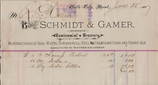 1887 Billhead Schmidt & Gamer Centennial Brewery Butte City, Montana Rare picture
