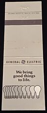 GENERAL Electric We Bring Good Things To Life Vintage Matchbook Cover B-3182 picture