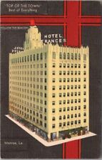 MONROE Louisiana Postcard HOTEL FRANCES Black Background / MWM Linen 1944 Cancel picture