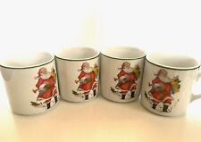 Vintage 1930 JKW Santa Claus Bavaria West Germany - Christmas Set of 4 Cups/Mugs picture