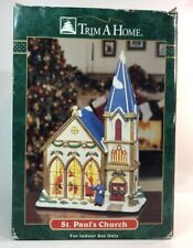 Trim A Home Christmas Village ST. PAUL'S CHURCH Lighted Building, Vintage Box picture