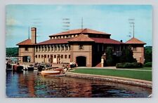Postcard Riviera Ballroom from Bridge Lake Geneva Wisconsin, Vintage Chrome J13 picture