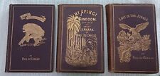 Paul du Chaillu Trilogy...Three 1860s printed First Editions...African Hunting picture