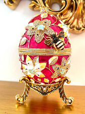Jewelry box Mother's Day gift for Mom Handmade Trinket 24k GOLD Diamond Fabergé picture