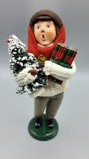 2005 BYERS CHOICE YOUNG BOY CAROLER WITH CHRISTMAS TREE AND WRAPPED PRESENT~EXC. picture