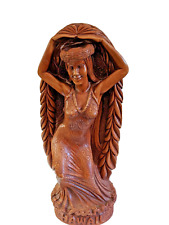 VINTAGE MAILE LAKA GODDESS OF THE HULA WOOD  STATUE  MADE IN HAWAII  TIKI BAR picture