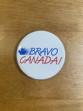 Bravo Canada Canadian Pride Patriotic Vintage Metal Pinback Pin Button picture