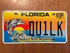 2004 Florida Protect Wild Dolphins License Plate Tag specialty DU1LK sunset picture