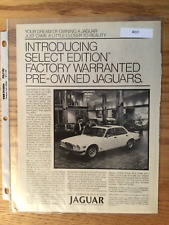 Jaguar#237 Advertisement Jaguar Factory Warranted Pre Owned Jaguars May 1986 picture