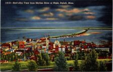 Postcard Duluth MN Minnesota Skyline Night Birds Eye View picture