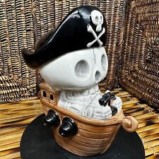 Cap'n Sqully 2 Piece Tiki Mug by Squid Castaway Ceramics Jolly Roger Thor Skully picture