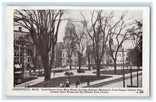 1911 Springfield MA, Court Square From Main Street Soldier's Monument Postcard picture