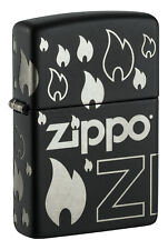 Zippo Design Black Matte with Chrome Windproof Lighter, 48908 picture