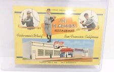 Joe Di Maggio 1940's Postcard San Fransisco California Restuarant picture