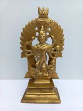1850's Antique Old Rare Hand Carved Brass Hindu Goddess Durga Kali Weapon Statue picture