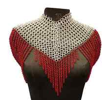 Aluminum Butted Red Chain Collar Women's and Girls Chainmail Fantasy Collar picture