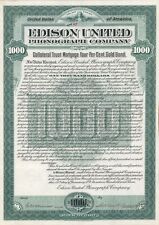Edison United Phongraph Co. (Uncanceled) - $1,000 Bond - Phonograph Stocks & Bon picture