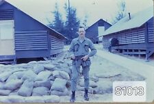 35mm VTG Color Slide 1968 Vietnam War @ Phu Bai US Soldier + Bonus Slide S1013 picture