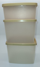 Vintage Freezer Tupperware Square Containers w/lids set of 3-USA-AS IS picture