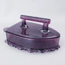 Vintage, Imperial Glass Company, Amethyst Purple, Iron Shaped Covered Dish picture