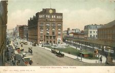 C-1910 New York Cooper Square Trolleys Autos Illustrated Postcard 22-11531 picture