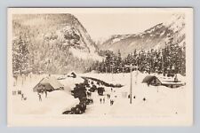 Postcard RPPC Summit Snoqualmie Pass in Winter Washington Skiing Standard Oil picture
