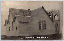 FIRST BAPTIST Church CAMPBELL minnesota RPPC real photo picture