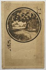 Antique Greetings Flowers Trees House Postcard Divided Back, One Cent Stamp picture