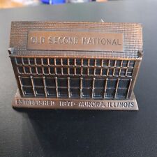 Vintage The Old Second National Bank Aurora Illinois Souvenir Replica 3.75 in picture