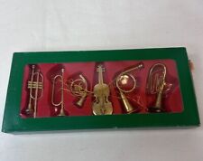 Vintage Christmas Orchestra Band Brass Horn Musical Instruments Ornaments picture