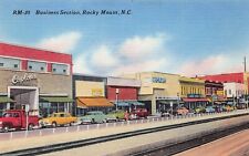 Rocky Mount NC North Carolina Main Street Train Station Square Vtg Postcard B2 picture
