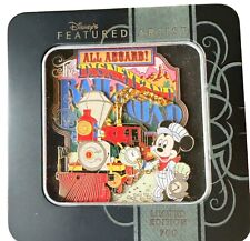 NEW Disney Jumbo Pin Featured Artist All Aboard Mickey Disneyland Railroad LE500 picture
