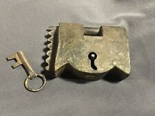 Very Early Antique Hand Wrought Primitive Lock & Key works picture