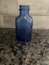 PHILLIPS MILK OF MAGNESIA Cobalt Blue Glass Bottle 5 inch Vintage Antique picture