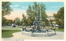 Postcard 1920s Arizona Prescott Fountain in Plaza Yavapai County Teich 23-13643 picture