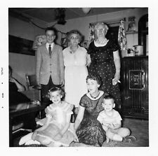 Found Photo Family Grandma Children Boy Girl Mom Dresses Vintage picture