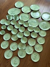 Vintage Boontonware Somerset Green Dishes Serving Plates Creamer Bowl LOT 44 Pcs picture