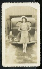 Vintage Photo PRETTY WOMAN IN SUN HAT VINTAGE CAR SOUTH CAROLINA 1942 picture
