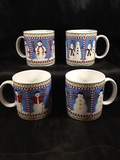 Sakura Debbie Mumm Snowman Christmas Coffee Mugs Set of 4 picture