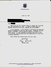 Vintage Letter Signed by President George H.W. Bush Dated June 15, 1987 picture